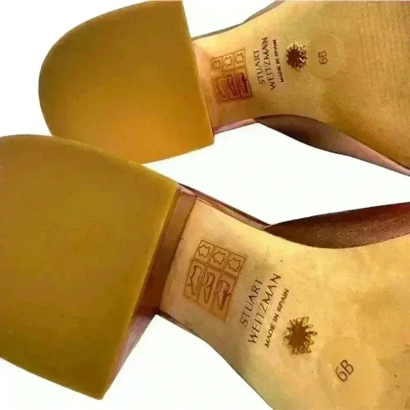 Stuart Weitzman TIA 85 slide pyrite multi color leather US 6 Shelf pull - Picture 9 of 10